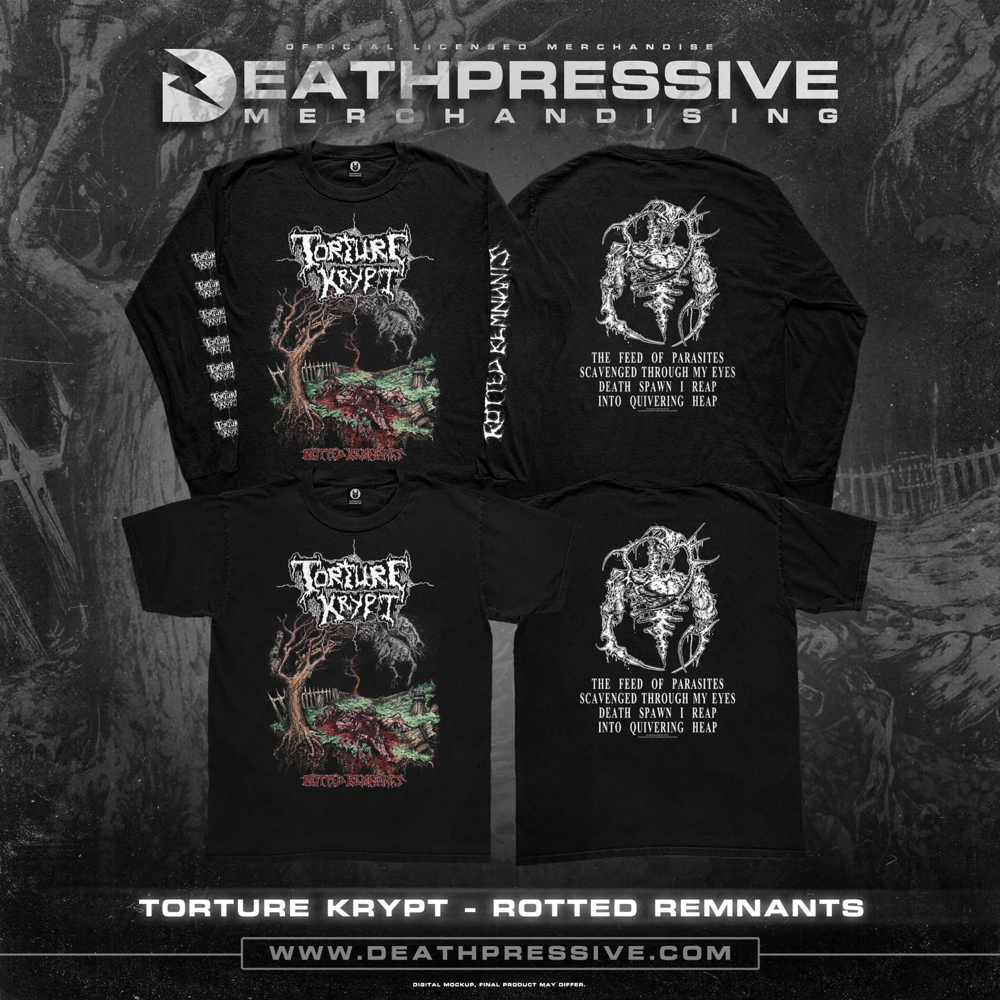 Torture Krypt - Rotted Remnants SHORTSLEEVE T-shirt (Merch) PRE-ORDER