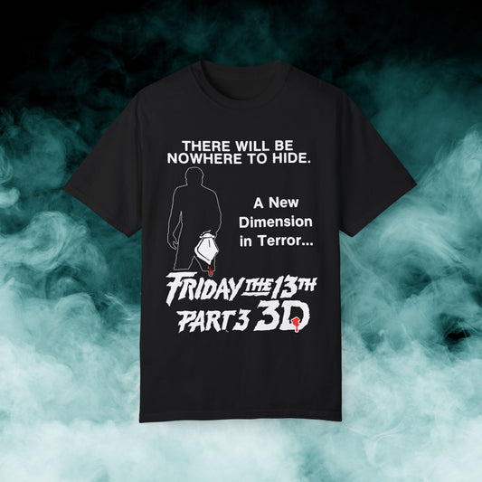 Friday the 13th Part 3 3D Black Horror Movie T-shirt (Merch)