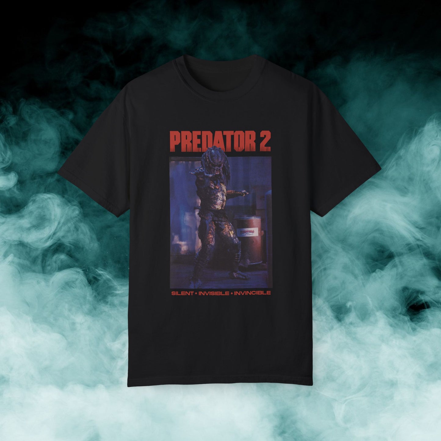 Predator 2 "Silent, Invisible, Invincible" Action/Sci-fi Movie T-shirt (Merch)