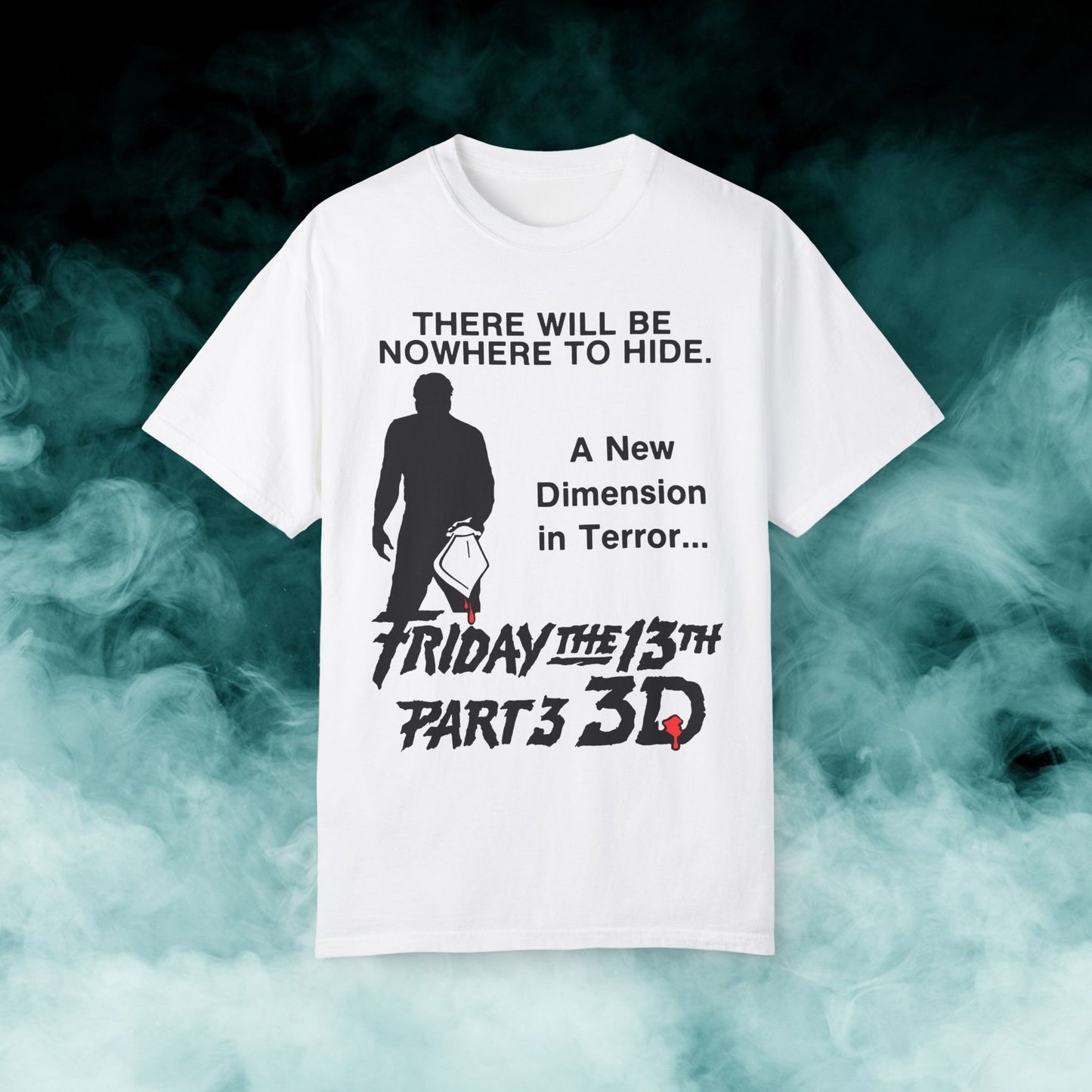 Friday the 13th Part 3 3D White Horror Movie T-shirt (Merch)