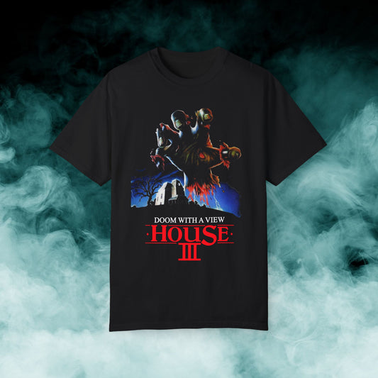 House 3 "Doom with a view" Horror Movie T-shirt (Merch)