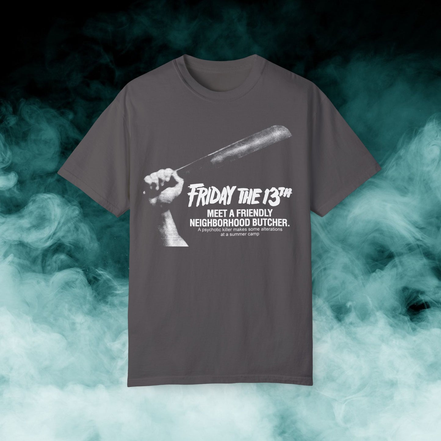 Friday the 13th "Meet a friendly neighborhood butcher" Horror Movie T-shirt (Merch)