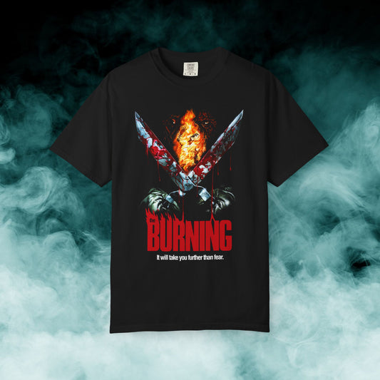 The Burning "It will take you further than fear" Horror Movie T-shirt (Merch)