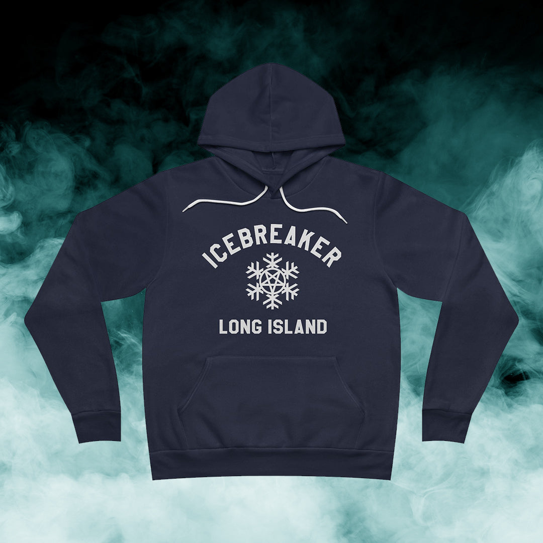 ICEBREAKER "Long Island" White Logo Fleece Pullover Hoodie (Merch)