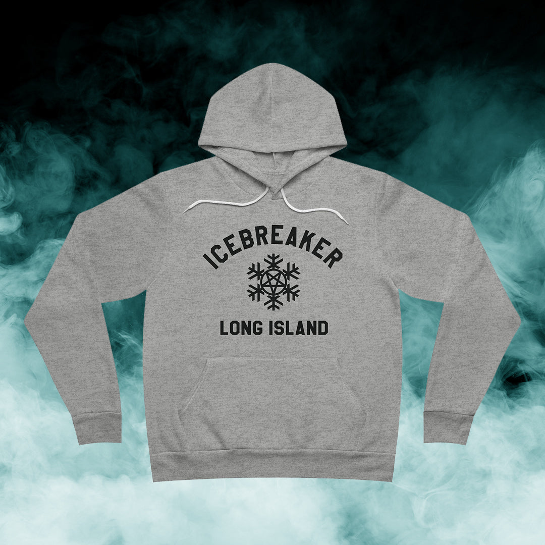 ICEBREAKER "Long Island" Black Logo Fleece Pullover Hoodie (Merch)