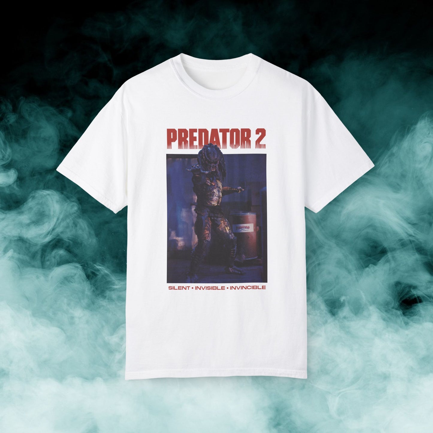 Predator 2 "Silent, Invisible, Invincible" Action/Sci-fi Movie T-shirt (Merch)
