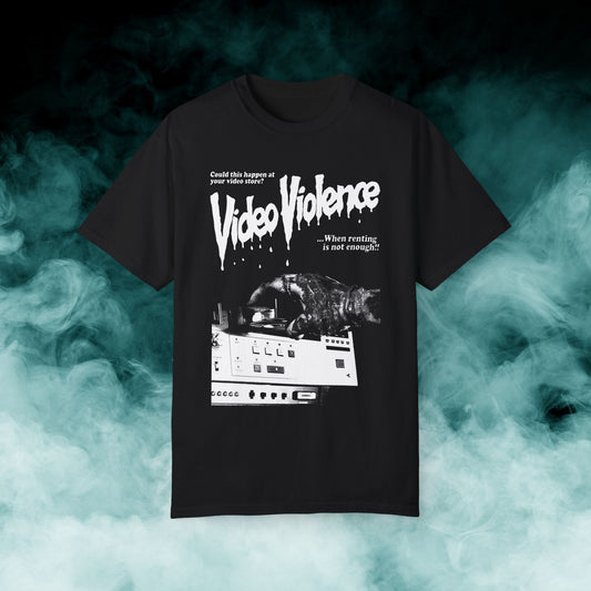 Video Violence "black & white" Horror Movie T-shirt (Merch)