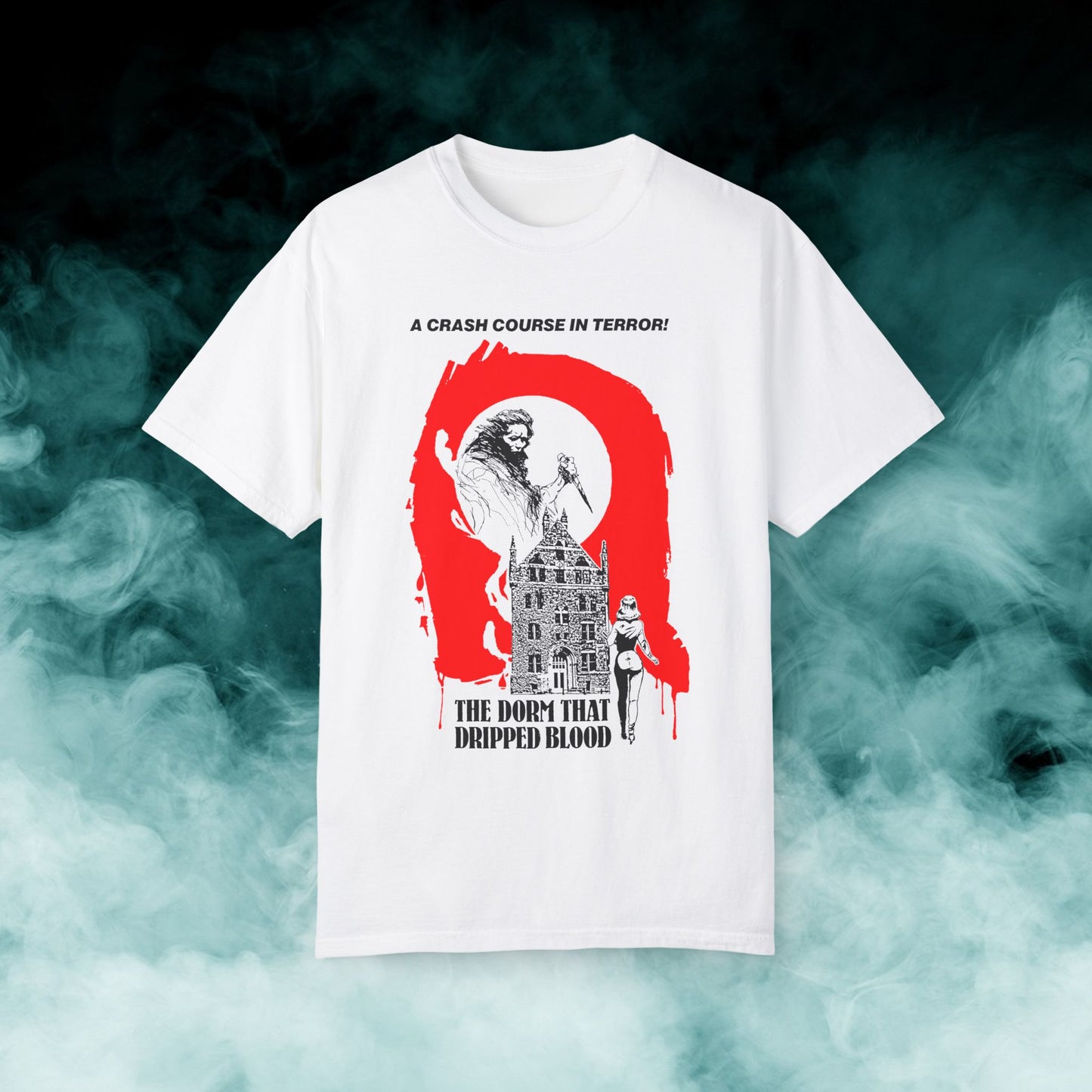 The Dorm That Dripped Blood Horror Movie T-shirt (Merch)