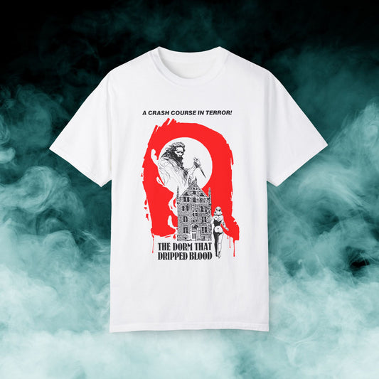 The Dorm That Dripped Blood Horror Movie T-shirt (Merch)