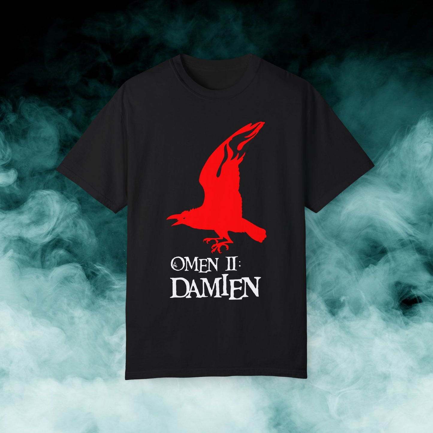 Omen 2: Damien Black Horror Movie T-shirt (Merch)