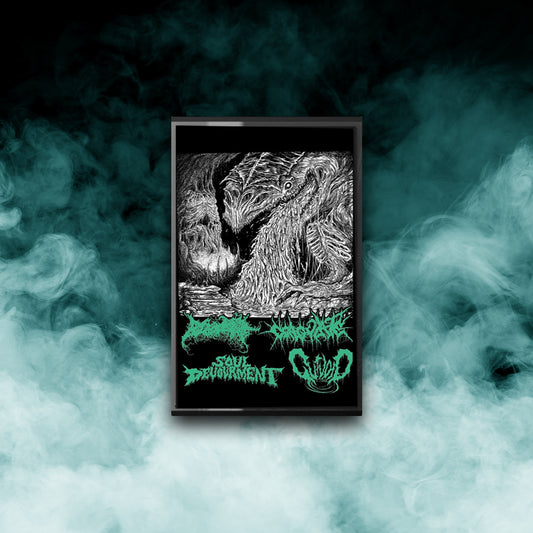 4 Dimensions of Audiatory Terror Split - Blood Spore, Coagulate, Soul Devourment, Gutvoid (Tape)