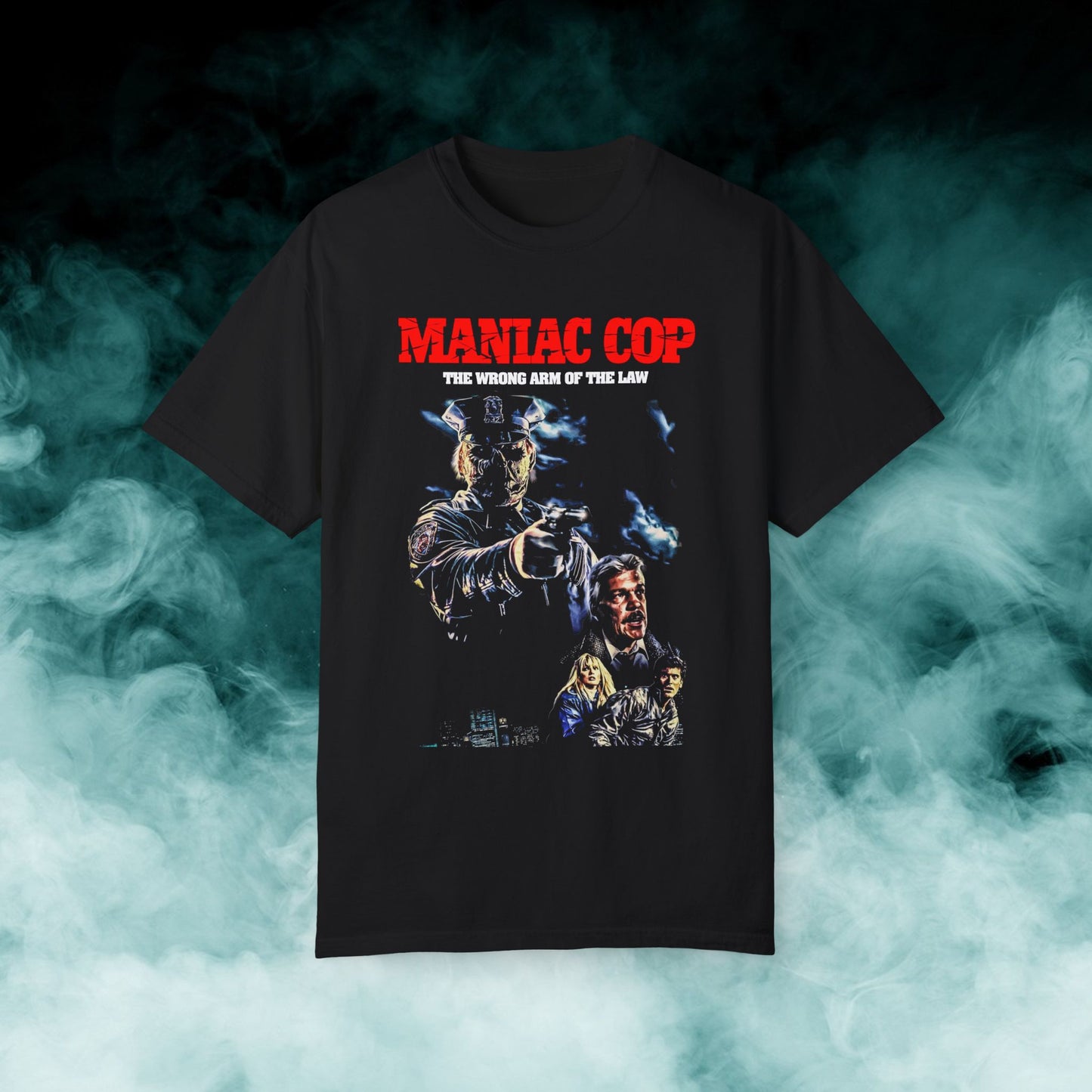 Maniac Cop "The Wrong Arm of the Law" Horror Movie T-shirt (Merch)
