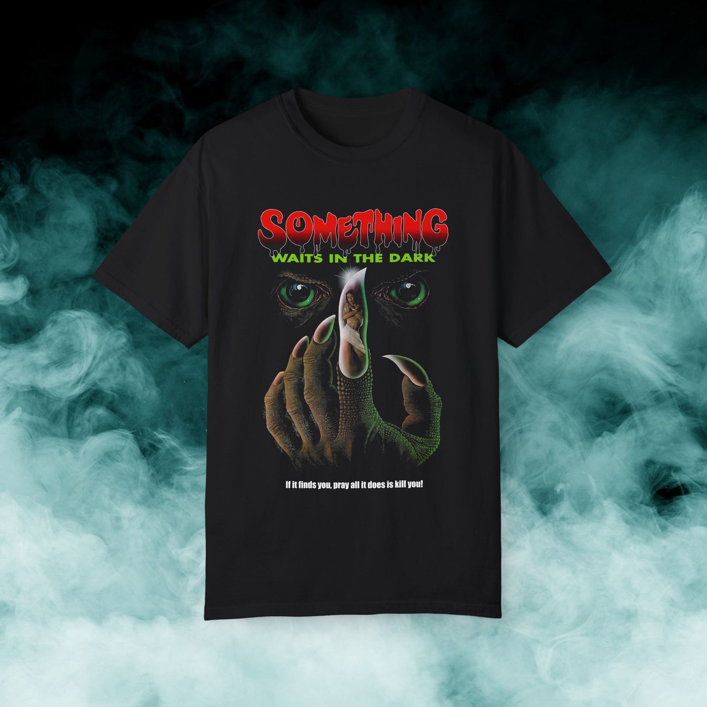 Something Waits in the Dark Horror Movie T-shirt (Merch)