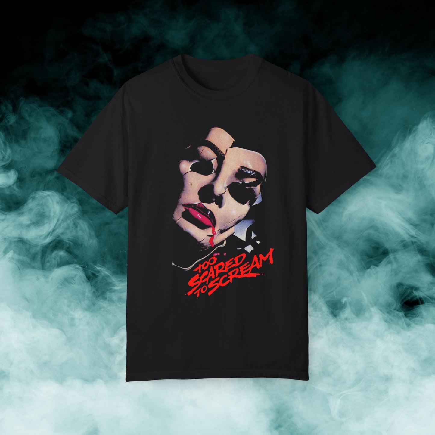 Too Scared to Scream Horror Movie T-shirt (Merch)
